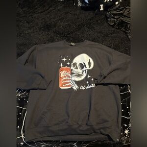 Black Halloween Dr Pepper skeleton Til death sweatshirt
